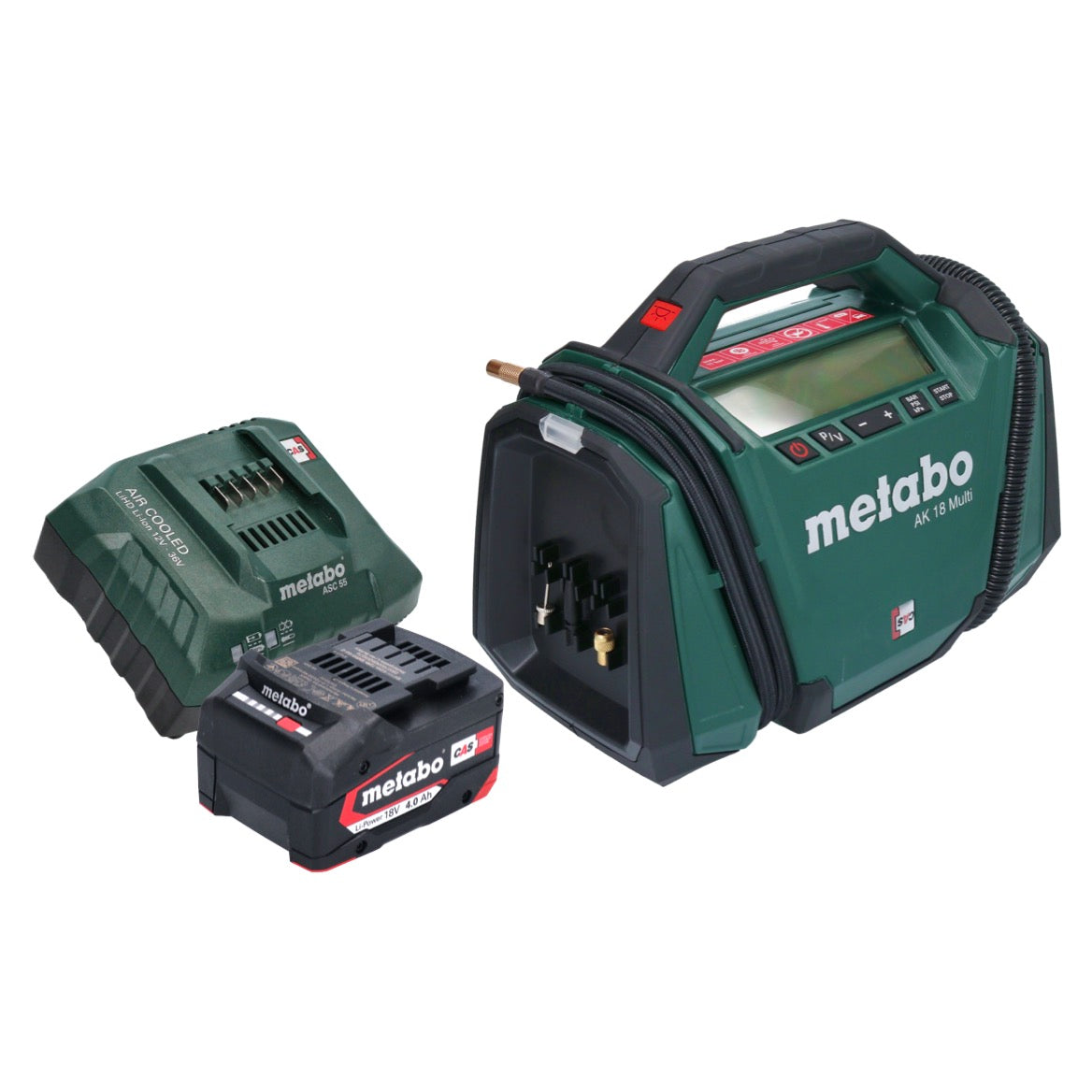 Metabo AK 18 Multi Akku Kompressor 18 V 11 bar + 1x Akku 4,0 Ah + Ladegerät