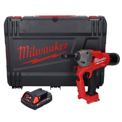 Riveteuse aveugle sur batterie Milwaukee M18 ONEFPRT-201X 18 V 20 kN sans balais + 1x batterie 2,0 Ah + boîtier HD - sans chargeur