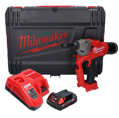 Milwaukee M18 ONEFPRT-201X Akku Blindnietgerät 18 V 20 kN Brushless + 1x Akku 2,0 Ah + Ladegerät + HD Box