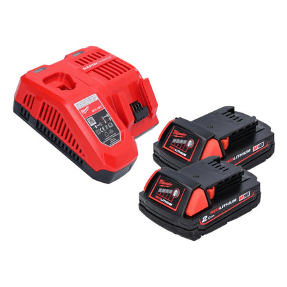 Riveteuse aveugle sur batterie Milwaukee M18 ONEFPRT-202X 18 V 20 kN brushless (4933478602) + 2x batterie 2,0 Ah + chargeur + boîtier HD