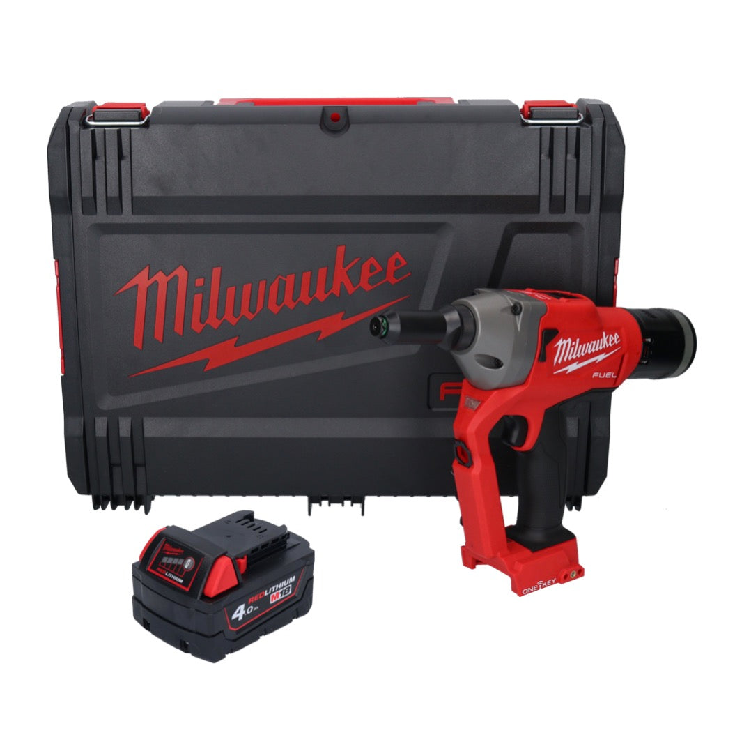 Riveteuse aveugle sur batterie Milwaukee M18 ONEFPRT-401X 18 V 20 kN sans balais + 1x batterie 4,0 Ah + boîtier HD - sans chargeur