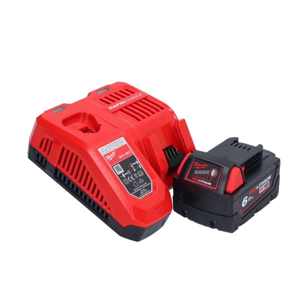 Riveteuse aveugle sur batterie Milwaukee M18 ONEFPRT-601X 18 V 20 kN sans balais + 1x batterie 6,0 Ah + chargeur + boîtier HD