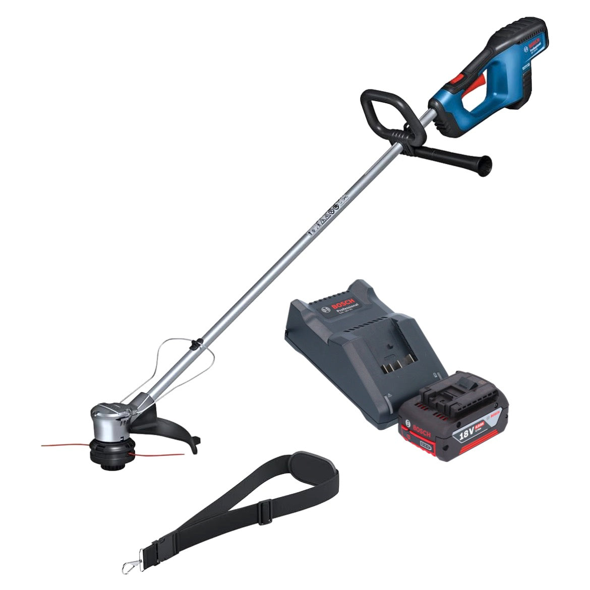 Bosch GRT 18V-33 Professional Akku Rasentrimmer 18 V 330 mm Brushless + 1x Akku 4,0 Ah + Ladegerät