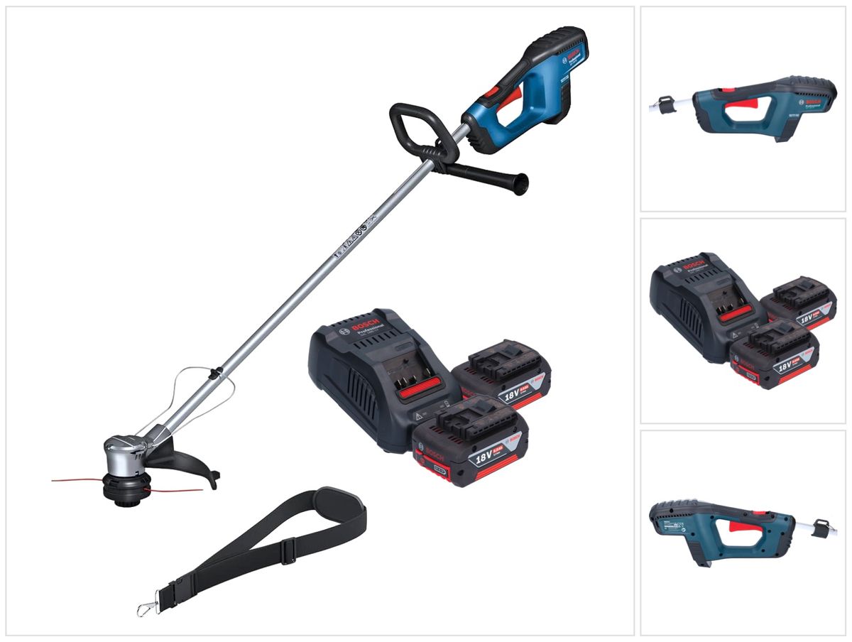 Coupe-herbe à batterie Bosch GRT 18V-33 Professional 18 V 330 mm sans balai + 2x batteries 6,0 Ah + chargeur