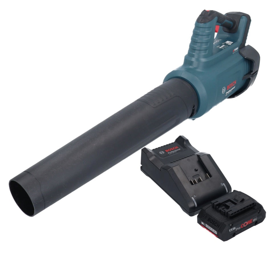 Bosch GBL 18V-750 Professional Akku Gebläse 18 V BITURBO Brushless + 1x ProCORE Akku 4,0 Ah + Ladegerät