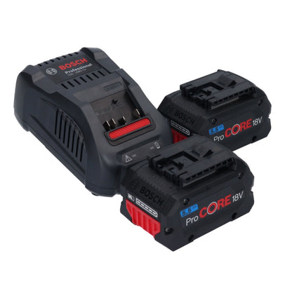 Bosch GBL 18V-750 Professional Akku Gebläse 18 V BITURBO Brushless + 2x ProCORE Akku 5,5 Ah + Ladegerät