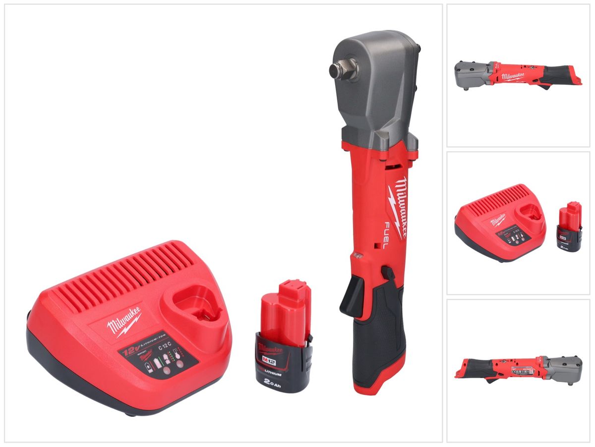 Milwaukee M12 FRAIWF12-201 Akku Winkelschlagschrauber 12 V 1/2" 270 Nm Brushless + 1x Akku 2,0 Ah + Ladegerät