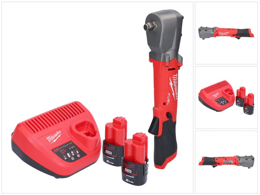 Clé à chocs angulaire sur batterie Milwaukee M12 FRAIWF12-202 12 V 1/2" 270 Nm sans balai + 2x batterie 2,0 Ah + chargeur