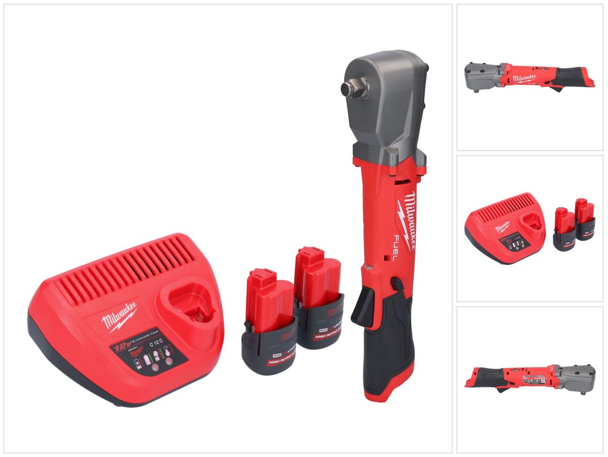 Milwaukee M12 FRAIWF12-252 Akku Winkelschlagschrauber 12 V 1/2" 270 Nm Brushless + 2x Akku 2,5 Ah + Ladegerät