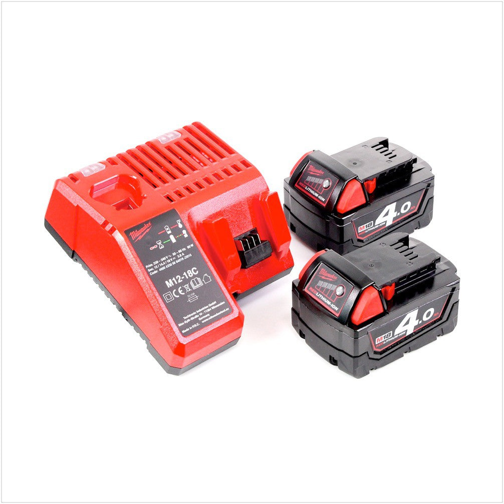 Milwaukee M18 BPP2C-402C PowerPack mit M18 BPD Akku Schlagbohrschrauber + M18 BID Akku Schlagschrauber + 2x Akkus 4,0 Ah + Ladegerät ( 4933443479 ) - Toolbrothers