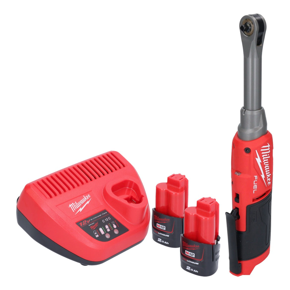 Milwaukee M12 FHIR14LR-202 Akku Hochgeschwindigkeits Ratsche 12 V 47 Nm 1/4" Brushless + 2x Akku 2,0 Ah + Ladegerät