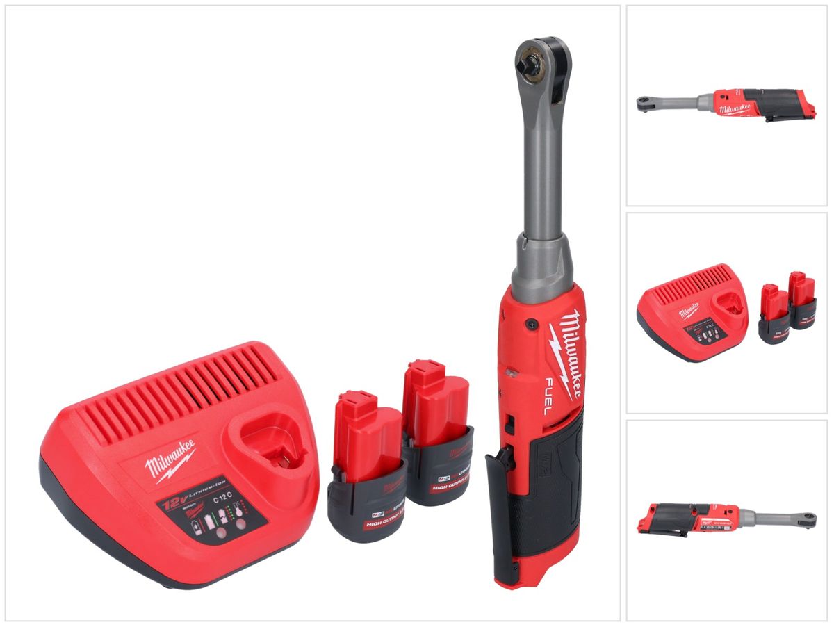 Milwaukee M12 FHIR14LR-252 Akku Hochgeschwindigkeits Ratsche 12 V 47 Nm 1/4" Brushless + 2x Akku 2,5 Ah + Ladegerät