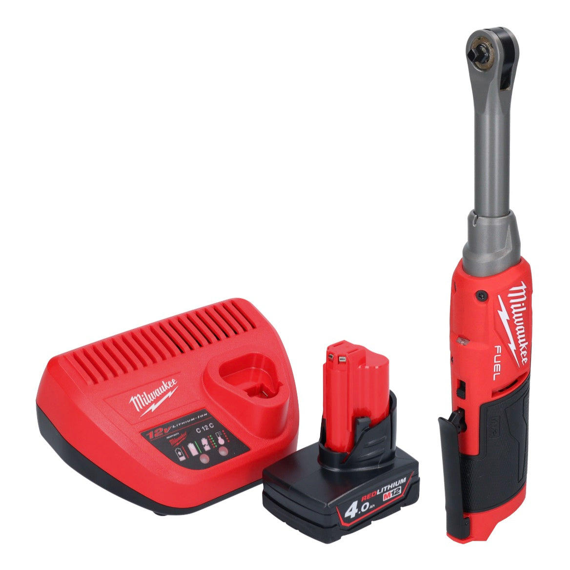 Milwaukee M12 FHIR14LR-401 Akku Hochgeschwindigkeits Ratsche 12 V 47 Nm 1/4" Brushless + 1x Akku 4,0 Ah + Ladegerät