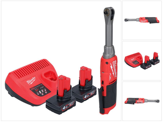 Milwaukee M12 FHIR14LR-402 Akku Hochgeschwindigkeits Ratsche 12 V 47 Nm 1/4" Brushless + 2x Akku 4,0 Ah + Ladegerät