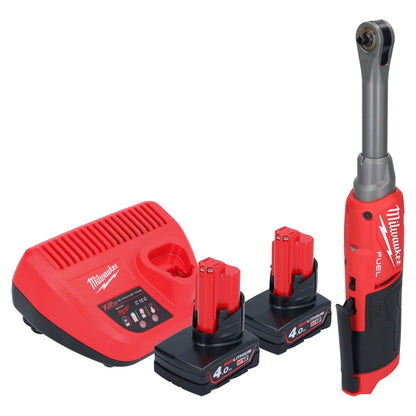 Milwaukee M12 FHIR14LR-402 Akku Hochgeschwindigkeits Ratsche 12 V 47 Nm 1/4" Brushless + 2x Akku 4,0 Ah + Ladegerät