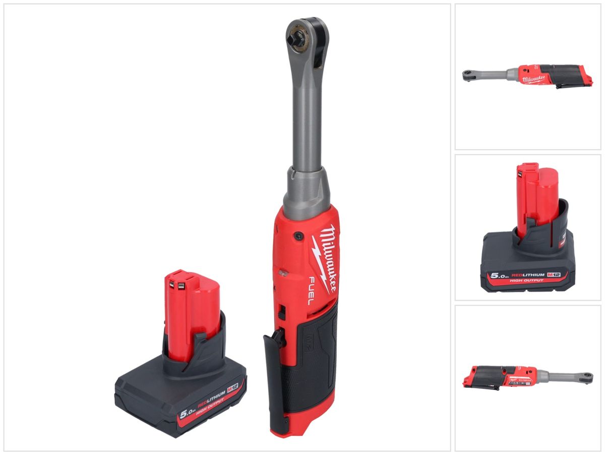 Milwaukee M12 FHIR14LR-501 Akku Hochgeschwindigkeits Ratsche 12 V 47 Nm 1/4" Brushless + 1x Akku 5,0 Ah - ohne Ladegerät