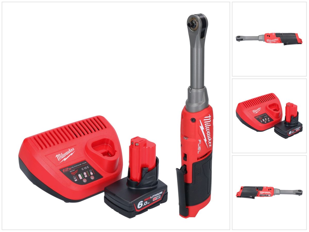 Milwaukee M12 FHIR14LR-601 batterie cliquet haute vitesse 12 V 47 Nm 1/4" brushless + 1x batterie 6,0 Ah + chargeur