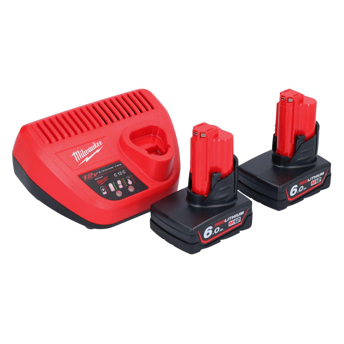 Milwaukee M12 FHIR14LR-602 Akku Hochgeschwindigkeits Ratsche 12 V 47 Nm 1/4" Brushless + 2x Akku 6,0 Ah + Ladegerät