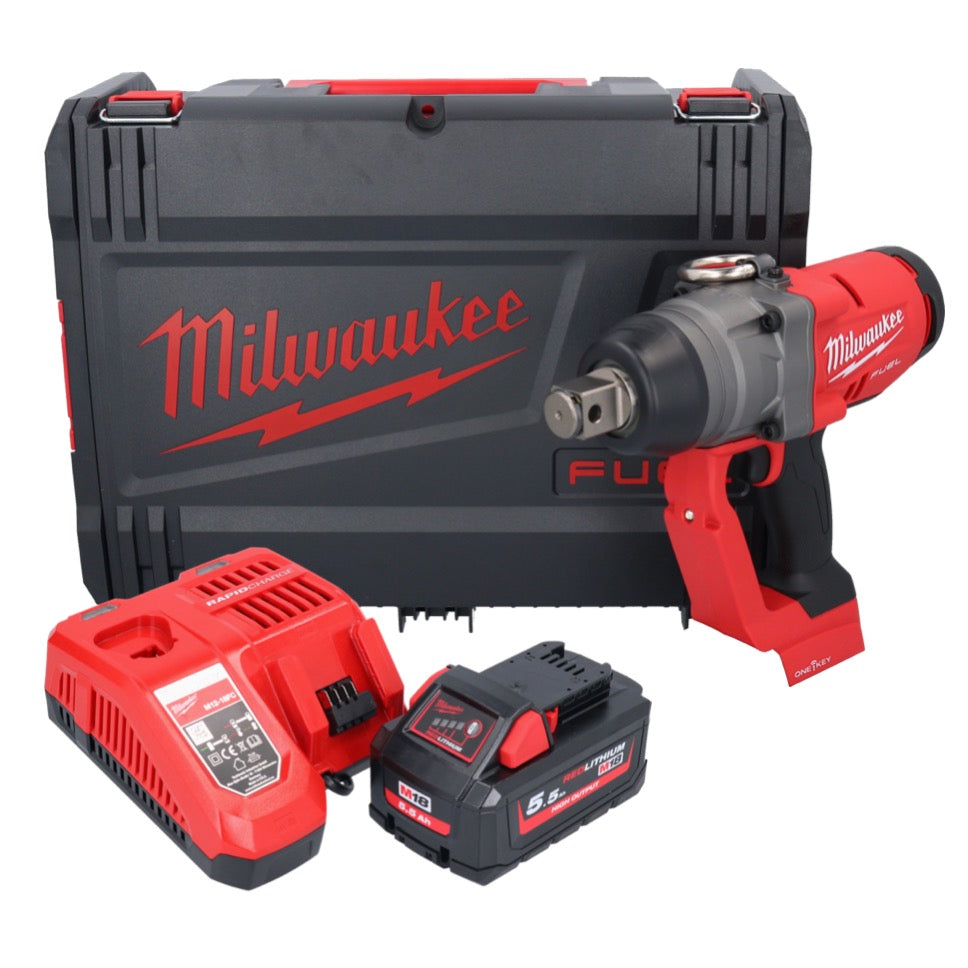 Clé à chocs sans fil Milwaukee M18 ONEFHIWF1-551X 18 V 2033 Nm 1″ brushless + 1x batterie 5,5 Ah + chargeur + boîtier HD