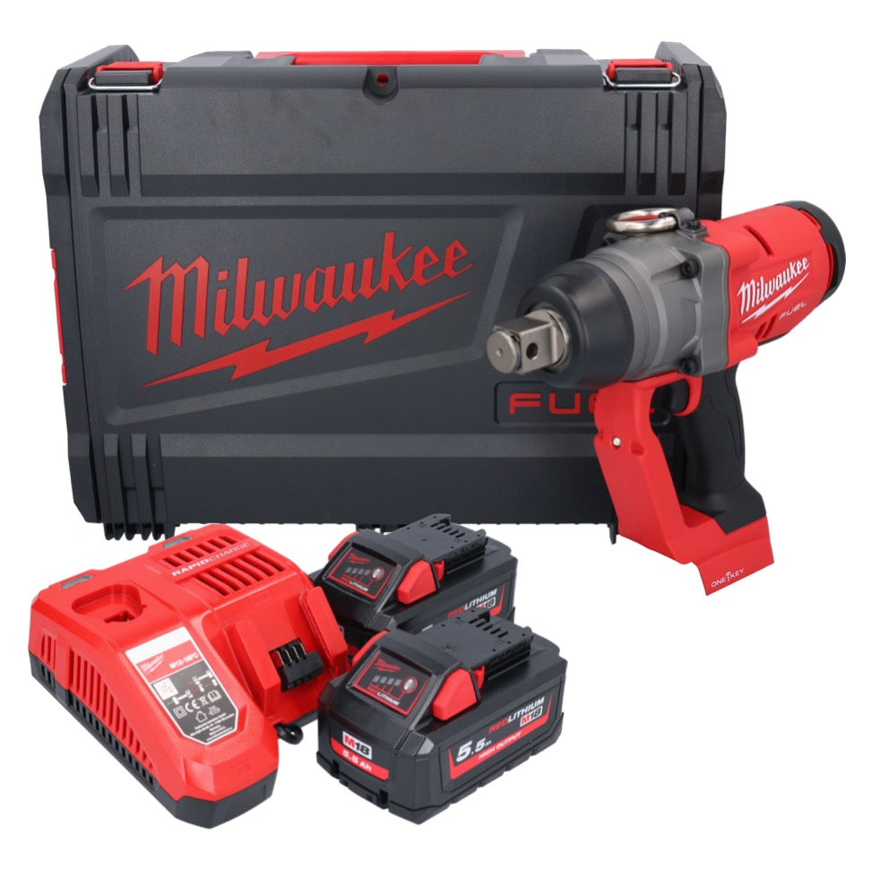 Milwaukee M18 ONEFHIWF1-552X Akku Schlagschrauber 18 V 2033 Nm 1″ Brushless + 2x Akku 5,5 Ah + Ladegerät + HD Box