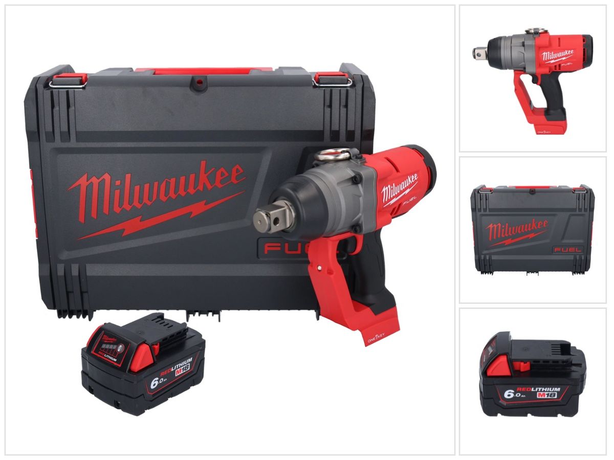 Milwaukee M18 ONEFHIWF1-601X Akku Schlagschrauber 18 V 2033 Nm 1″ Brushless + 1x Akku 6,0 Ah + HD Box - ohne Ladegerät