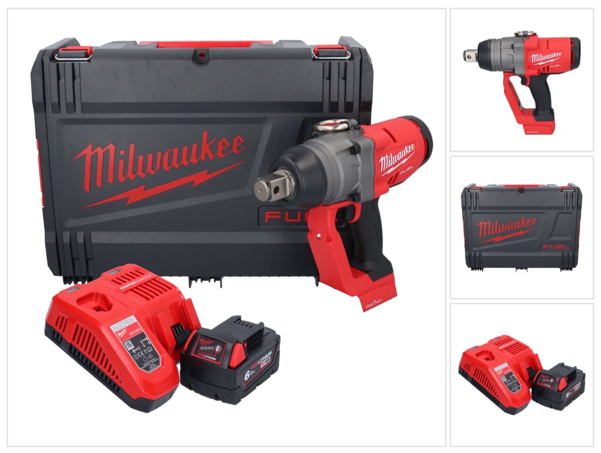 Milwaukee M18 ONEFHIWF1-601X Akku Schlagschrauber 18 V 2033 Nm 1″ Brushless + 1x Akku 6,0 Ah + Ladegerät + HD Box