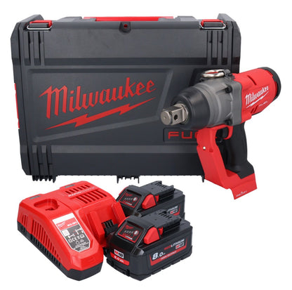 Milwaukee M18 ONEFHIWF1-802X Akku Schlagschrauber 18 V 2033 Nm 1″ Brushless ( 4933459733 ) + 2x Akku 8,0 Ah + Ladegerät + HD Box