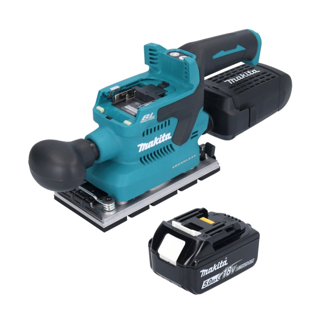 Makita DBO 381 T1U ponceuse orbitale sur batterie 18 V 93 x 185 mm sans balais + 1x batterie 5,0 Ah - sans chargeur