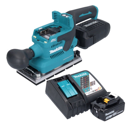 Makita DBO 381 RT1U Akku Schwingschleifer 18 V 93 x 185 mm Brushless + 1x Akku 5,0 Ah + Ladegerät