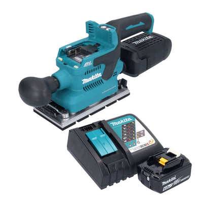 Makita DBO 381 RG1U Akku Schwingschleifer 18 V 93 x 185 mm Brushless + 1x Akku 6,0 Ah + Ladegerät