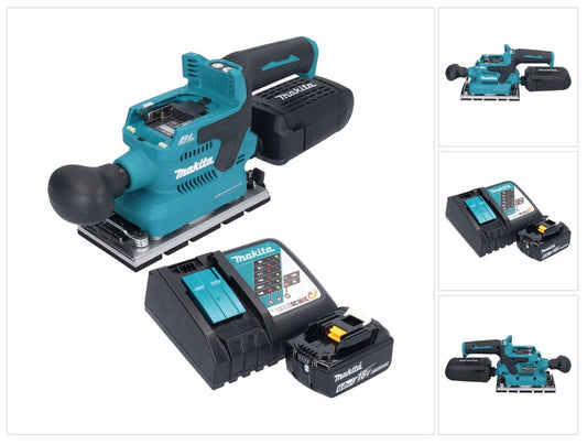 Makita DBO 381 RG1U Akku Schwingschleifer 18 V 93 x 185 mm Brushless + 1x Akku 6,0 Ah + Ladegerät