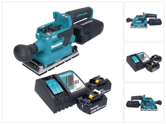 Makita DBO 381 RGU ponceuse orbitale sur batterie 18 V 93 x 185 mm sans balais + 2x batteries 6,0 Ah + chargeur