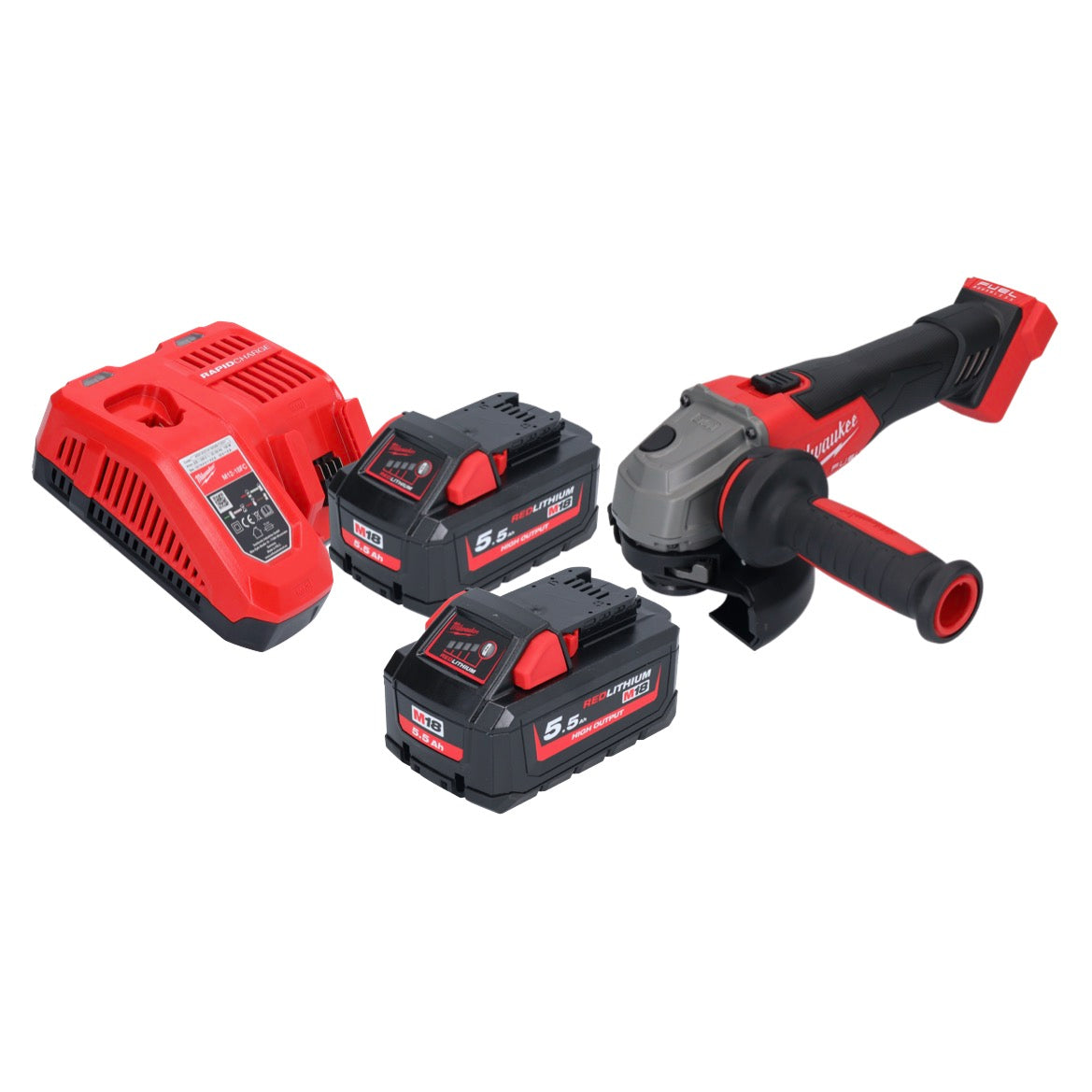 Meuleuse d'angle sur batterie Milwaukee M18 FSAG125X-552 18 V 125 mm brushless + 2x batteries 5,5 Ah + chargeur