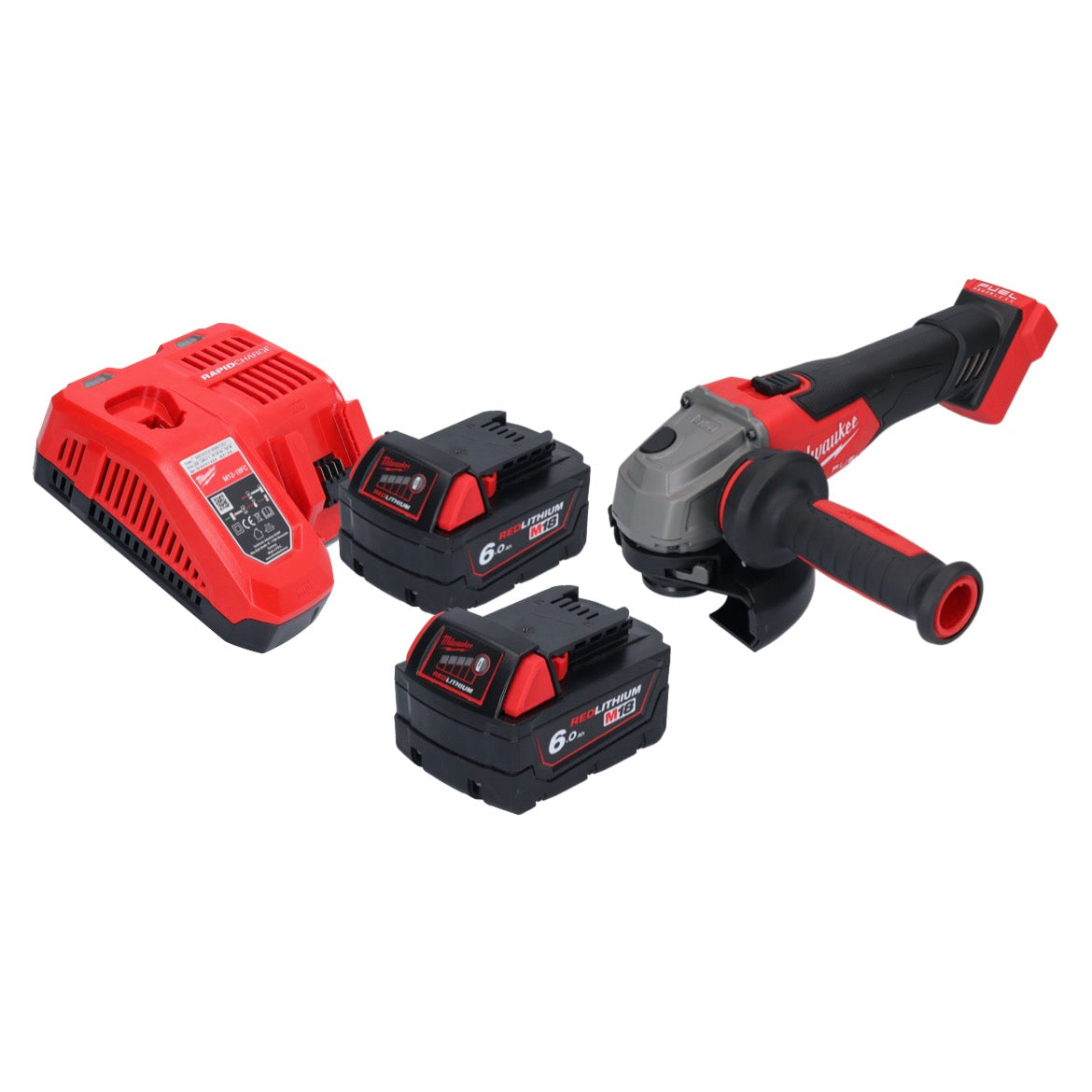 Meuleuse d'angle sur batterie Milwaukee M18 FSAG125X-602 18 V 125 mm sans balais + 2x batteries 6,0 Ah + chargeur