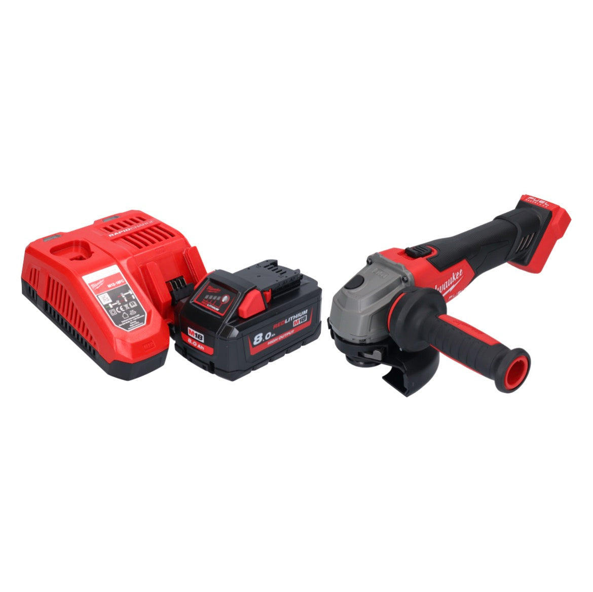 Meuleuse d'angle sur batterie Milwaukee M18 FSAG125X-801 18 V 125 mm sans balais + 1x batterie 8,0 Ah + chargeur