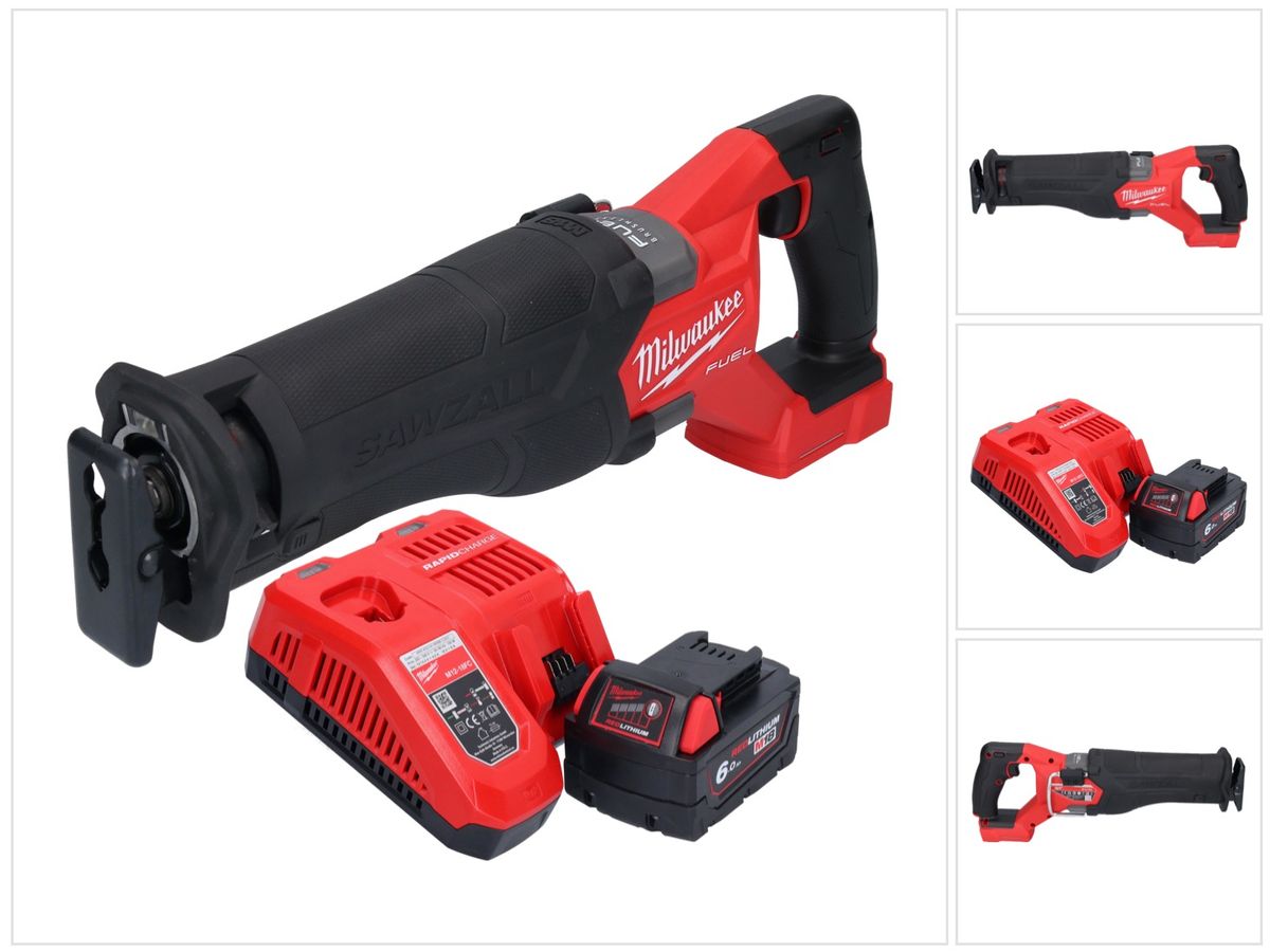 Milwaukee M18 FSZ-601 Akku Recipro Säbelsäge 18 V Brushless + 1x Akku 6,0 Ah + Ladegerät