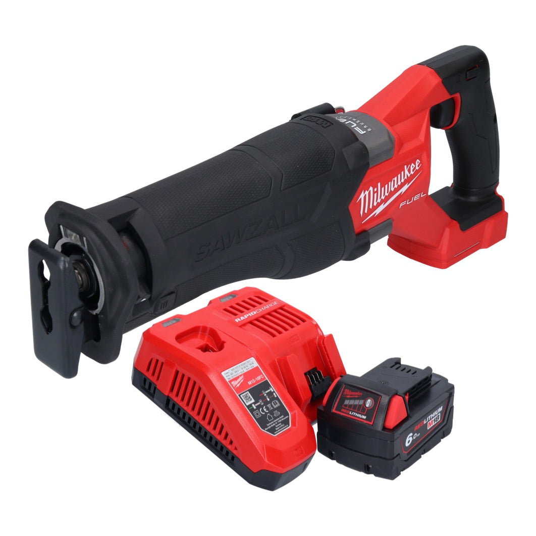 Milwaukee M18 FSZ-601 Akku Recipro Säbelsäge 18 V Brushless + 1x Akku 6,0 Ah + Ladegerät