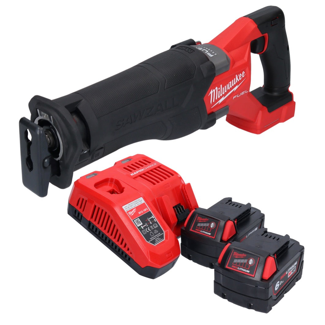 Milwaukee M18 FSZ-602 Akku Recipro Säbelsäge 18 V Brushless + 2x Akku 6,0 Ah + Ladegerät