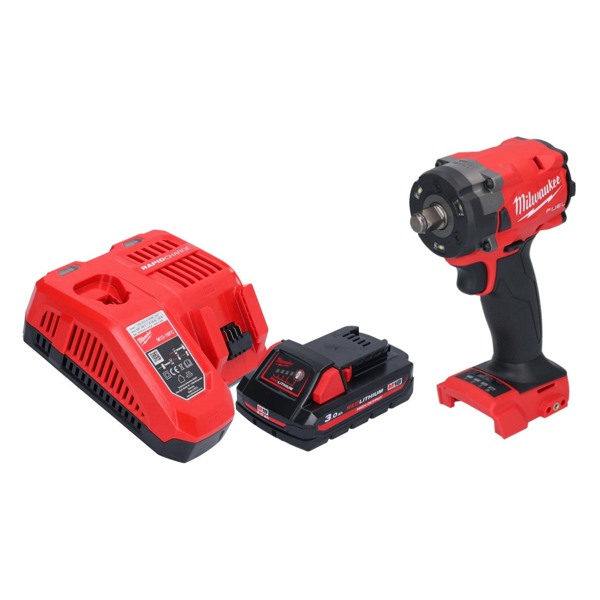 Milwaukee M18 FIW2F12-301 Akku Schlagschrauber 18 V 339 Nm 1/2" Brushless + 1x Akku 3,0 Ah + Ladegerät