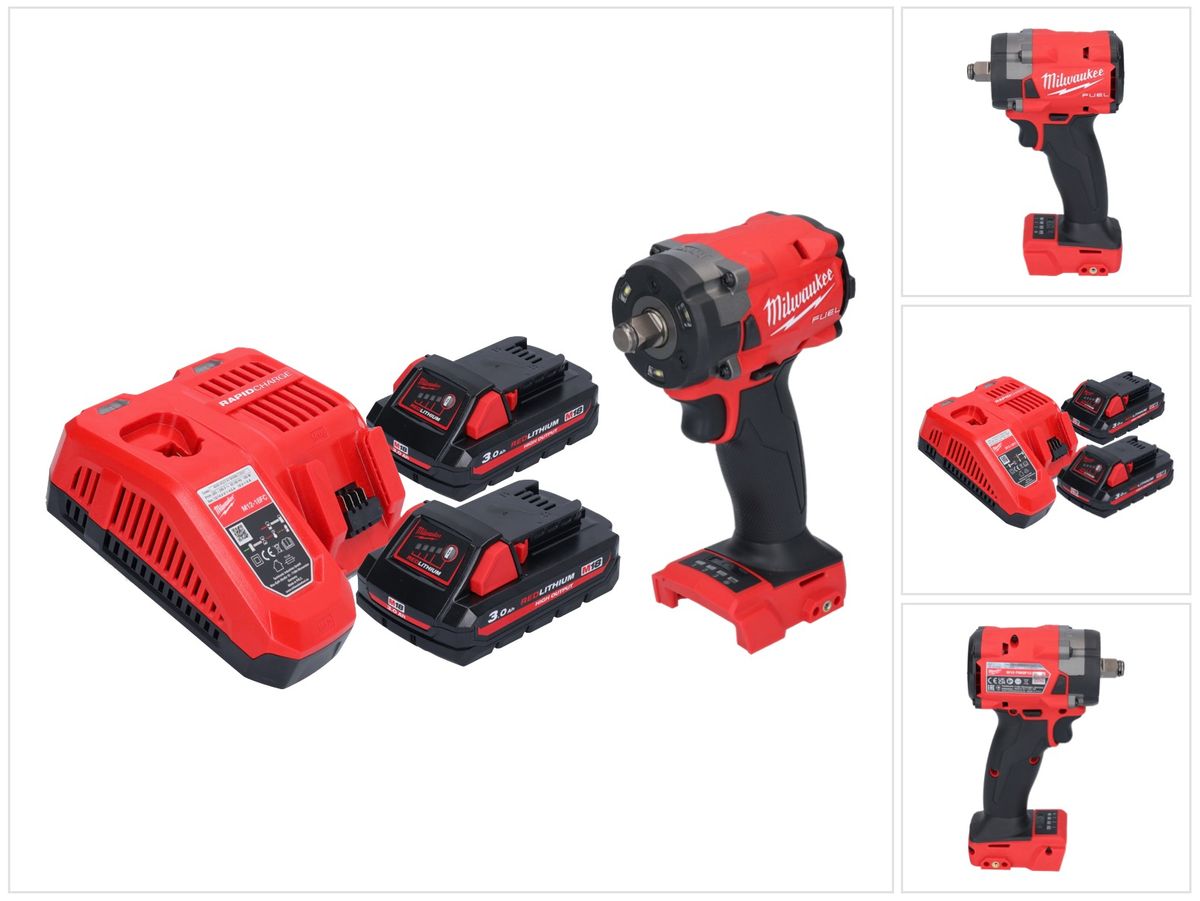 Clé à chocs sans fil Milwaukee M18 FIW2F12-302 18 V 339 Nm 1/2" brushless + 2x batteries 3,0 Ah + chargeur