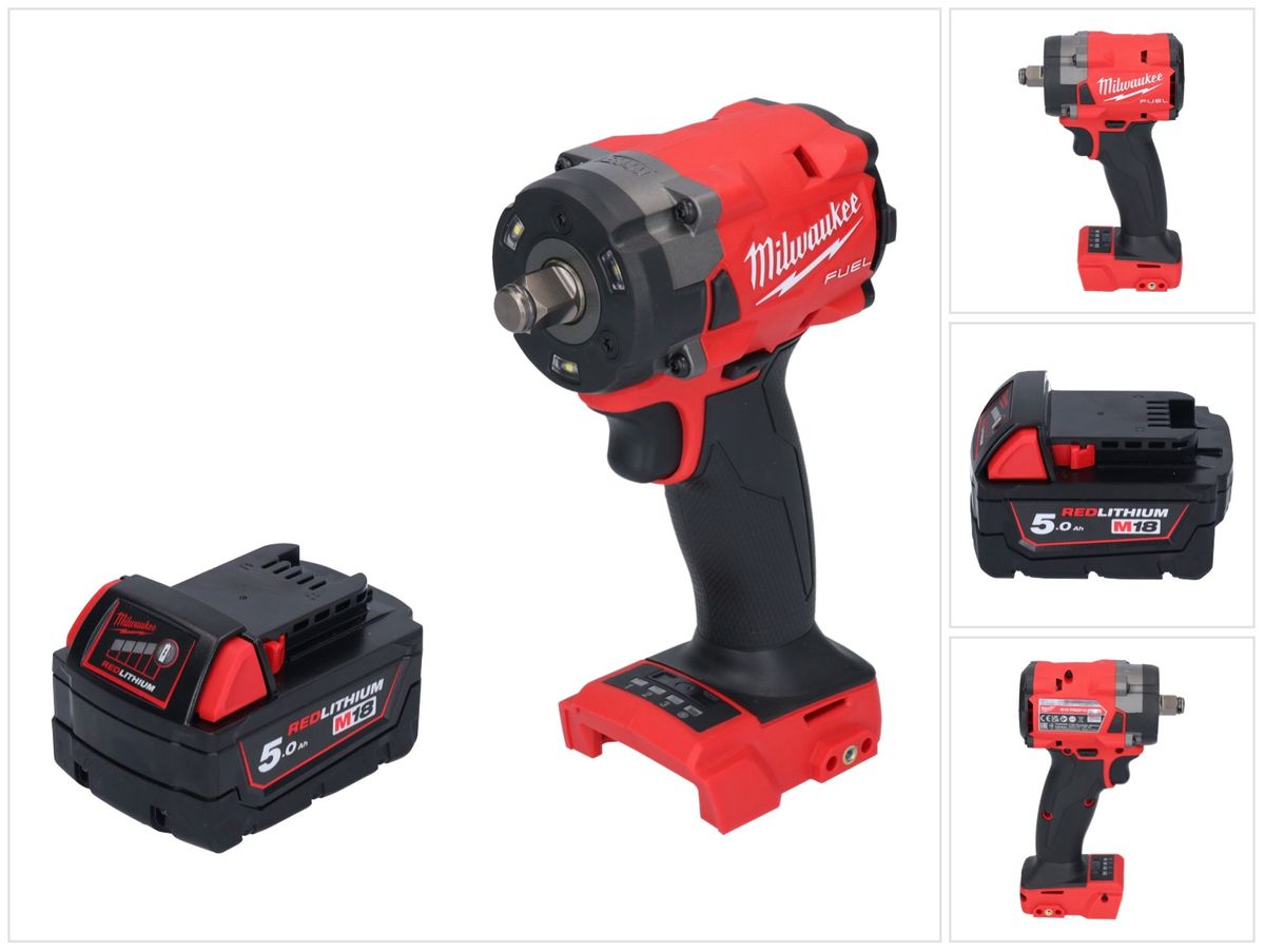 Milwaukee M18 FIW2F12-501 Akku Schlagschrauber 18 V 339 Nm 1/2" Brushless + 1x Akku 5,0 Ah - ohne Ladegerät