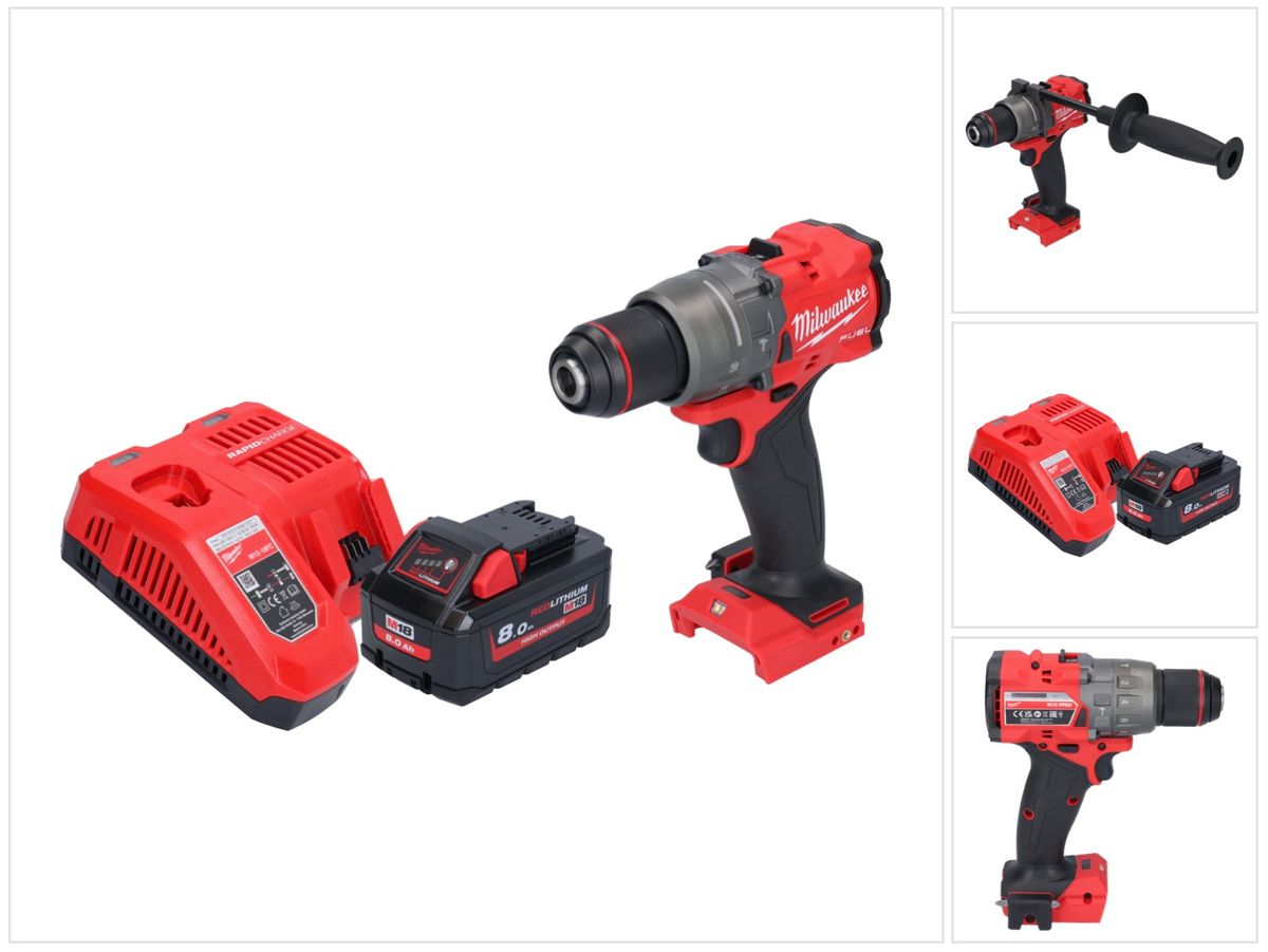 Milwaukee M18 FPD3-801 Akku Schlagbohrschrauber 18 V 158 Nm Brushless + 1x Akku 8,0 Ah + Ladegerät