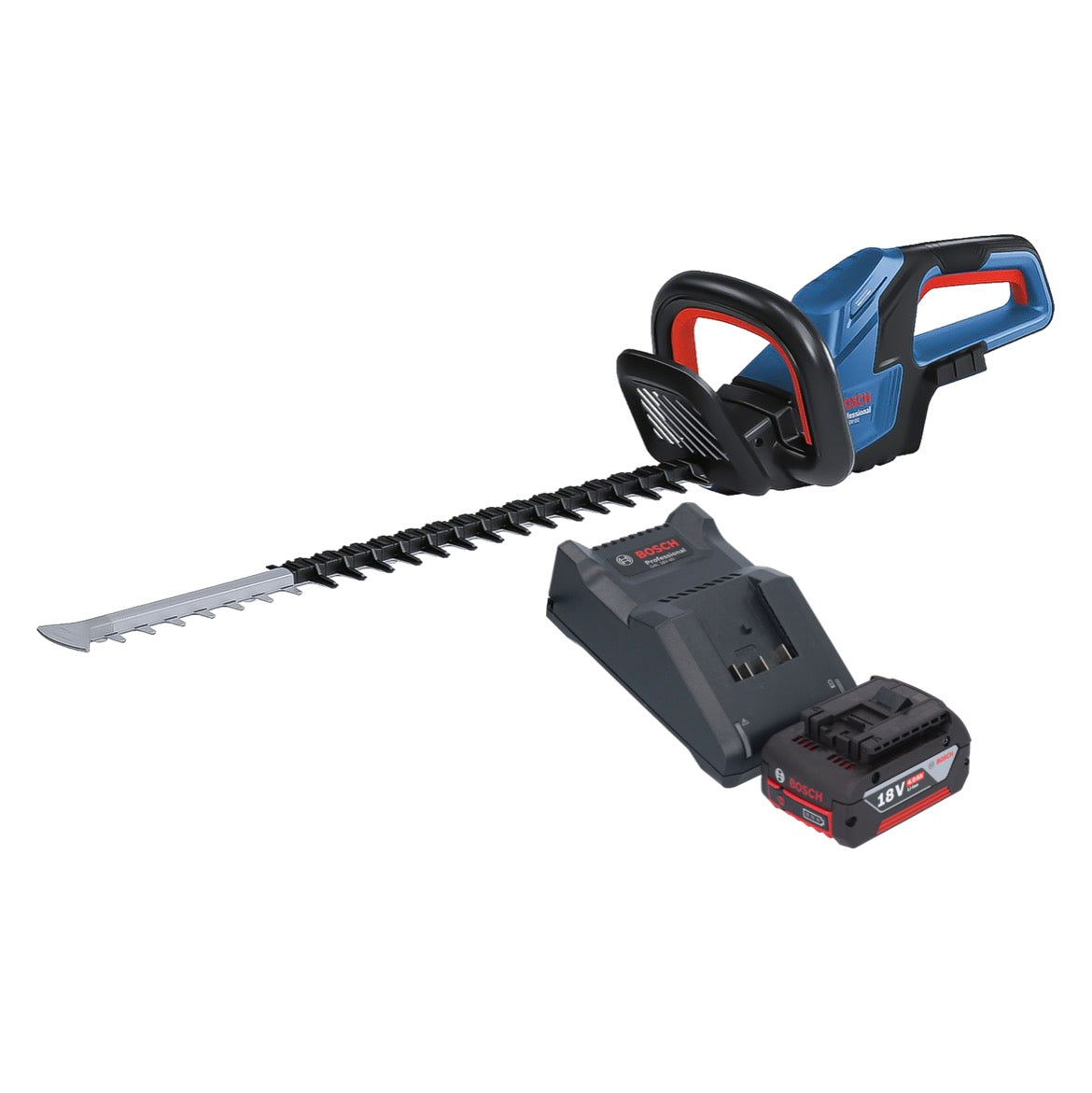 Bosch GHE 18V-60 Professional Akku Heckenschere 18 V 60 cm Brushless + 1x Akku 4,0 Ah + Ladegerät