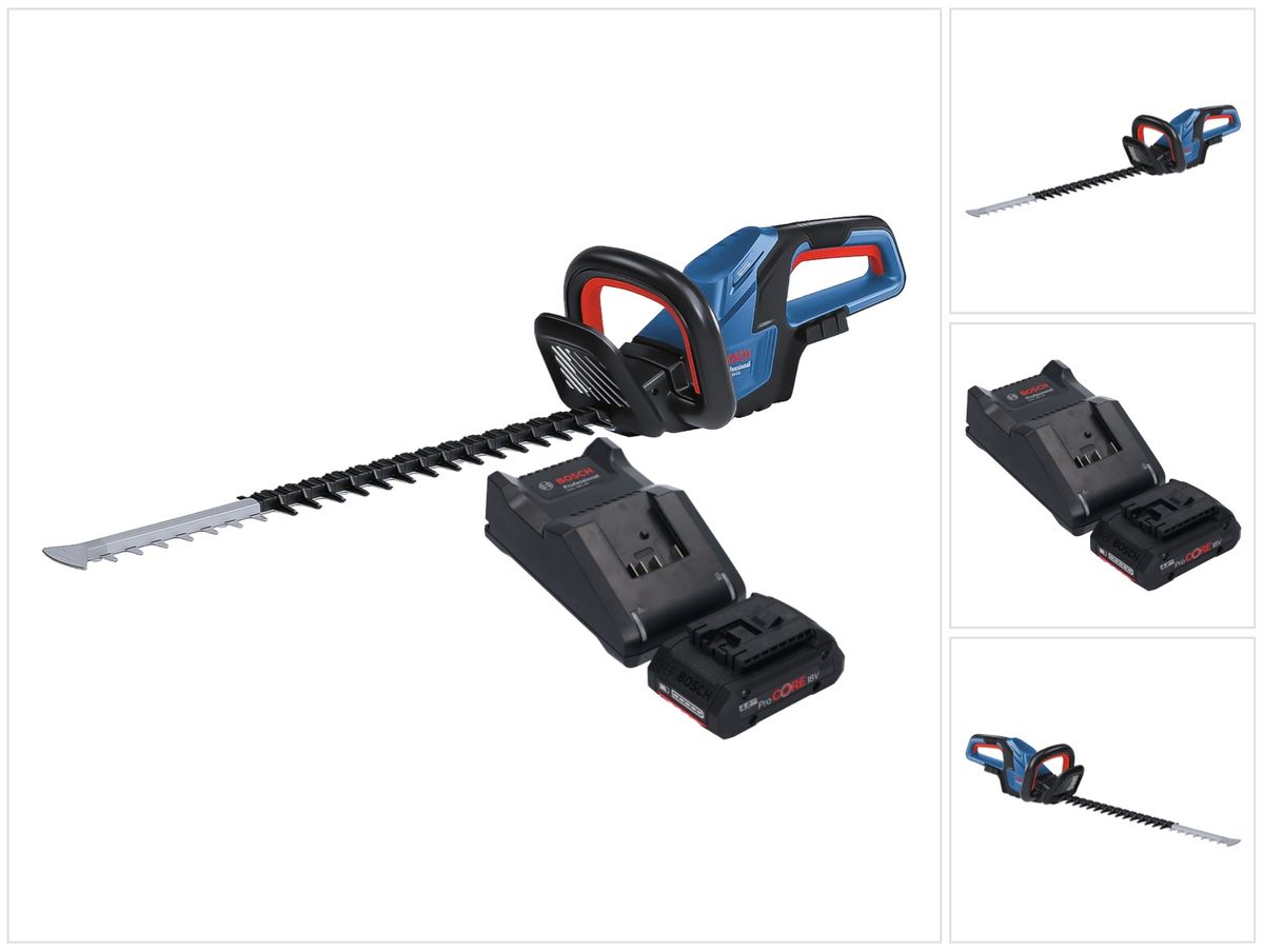 Bosch GHE 18V-60 Professional Akku Heckenschere 18 V 60 cm Brushless + 1x ProCORE Akku 4,0 Ah + Ladegerät