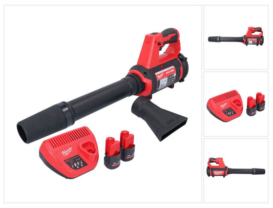 Milwaukee M12 BBL-252 Akku Gebläse 12 V + 2x Akku 2,5 Ah + Ladegerät