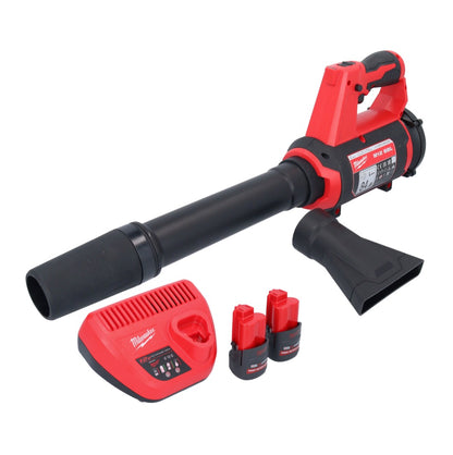 Milwaukee M12 BBL-252 Akku Gebläse 12 V + 2x Akku 2,5 Ah + Ladegerät