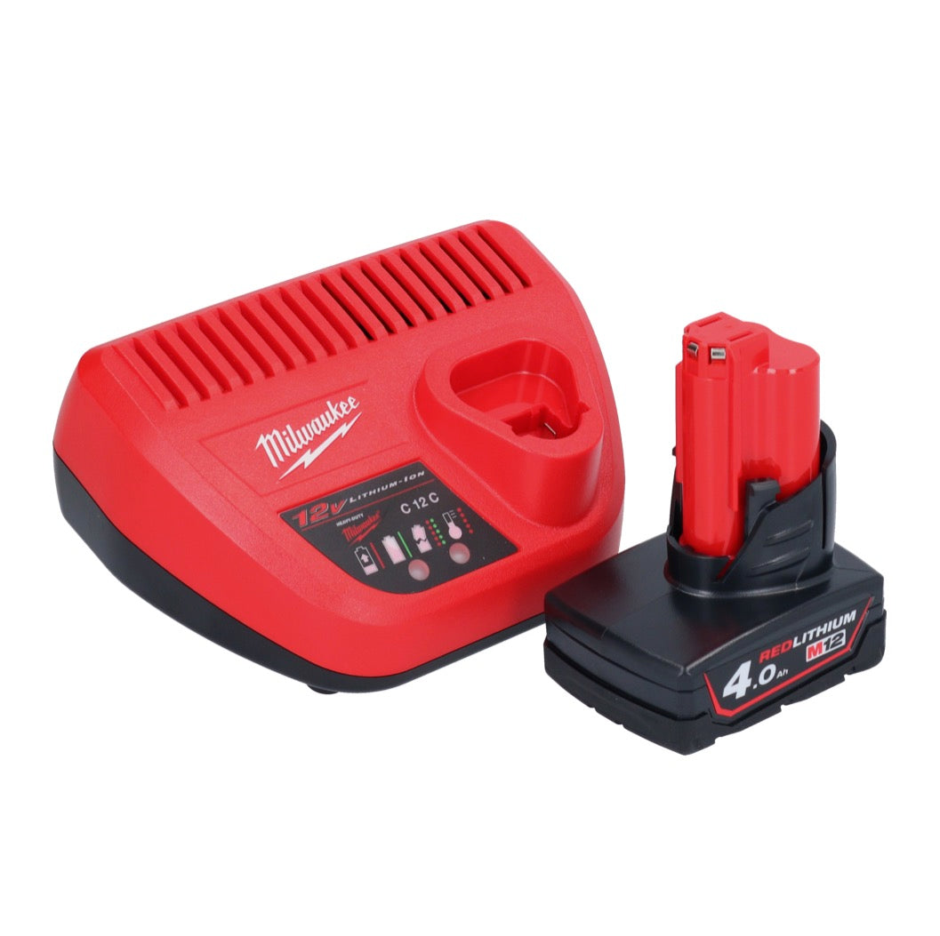 Milwaukee M12 BBL-401 Akku Gebläse 12 V + 1x Akku 4,0 Ah + Ladegerät