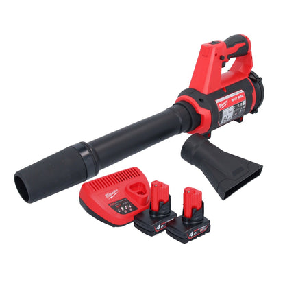 Milwaukee M12 BBL-402 Akku Gebläse 12 V + 2x Akku 4,0 Ah + Ladegerät