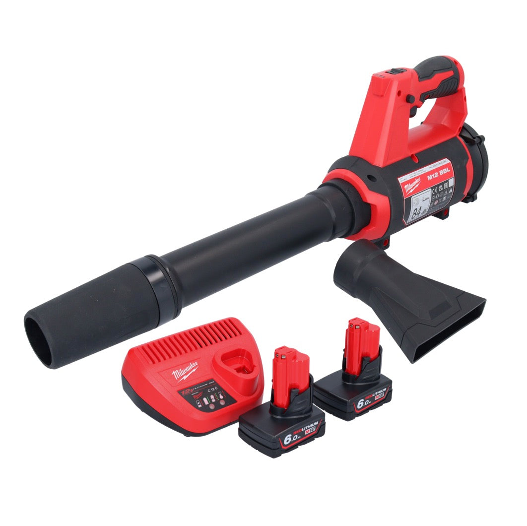 Milwaukee M12 BBL-602 Akku Gebläse 12 V + 2x Akku 6,0 Ah + Ladegerät