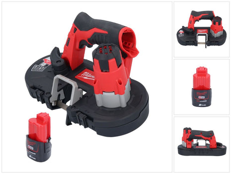 Scie à ruban sans fil Milwaukee M12 BS-201 12 V 41 x 41 mm + 1x batterie 2,0 Ah - sans chargeur